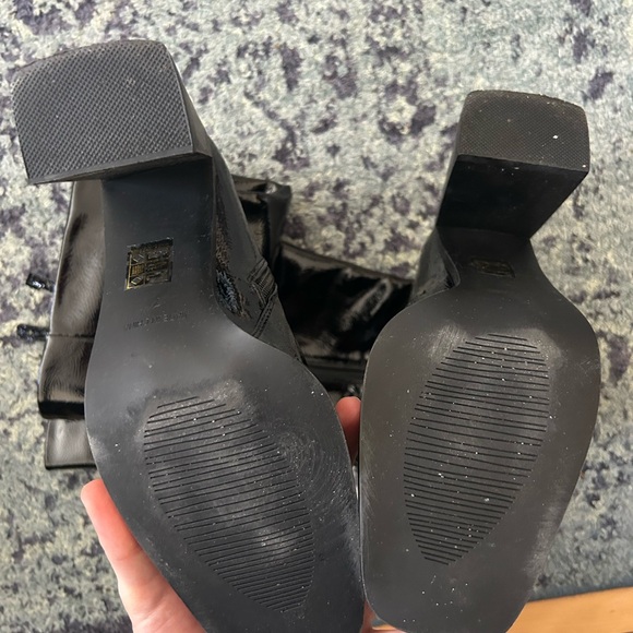 Princess Polly Shiny Black Heeled Boots - Picture 6 of 6